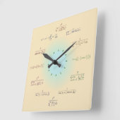 数学クロック スクエア壁時計 (傾斜)