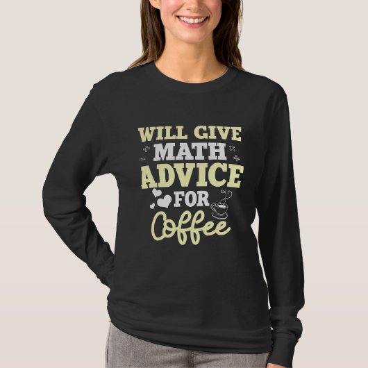 数学コーヒー先生数学者 Tシャツ (正面)