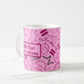 数学ソフトピンクを独自の問題を解決する コーヒーマグカップ (正面左)