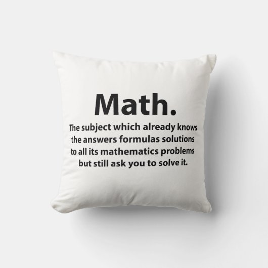 数学タイポグラフィおもしろい数学 クッション (正面)