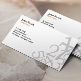 数学チューターシンプル先生数値 名刺