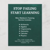 数学チューターフライヤー (裏面)