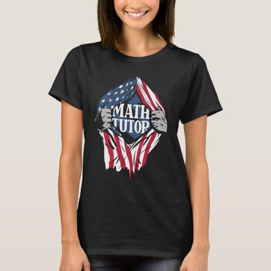 数学チューター米国国旗の学校教育者先生数学Tu Tシャツ (正面)