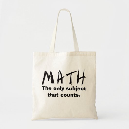 数学トートバックを数える唯一の主題 トートバッグ (正面)