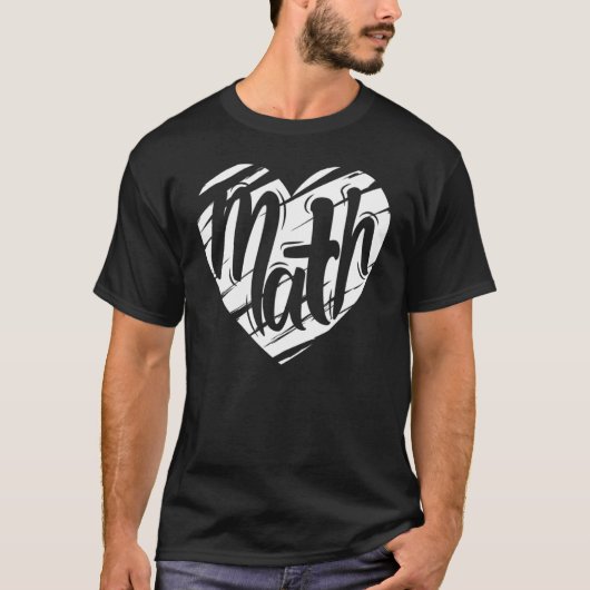 数学ハート数学先生学生愛Valent Tシャツ (正面)