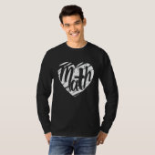 数学ハート数学先生学生愛Valent Tシャツ (正面フル)