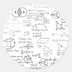 数学パターン ラウンドシール