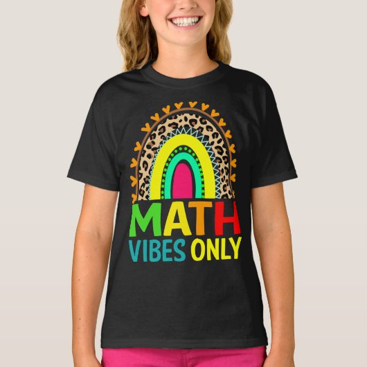 数学ビーブオンリーレインボーレオパード新学期 Tシャツ (正面)
