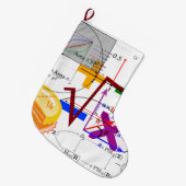 数学フォーミュラ物理スクール ラージクリスマスストッキング (正面 (吊り時))