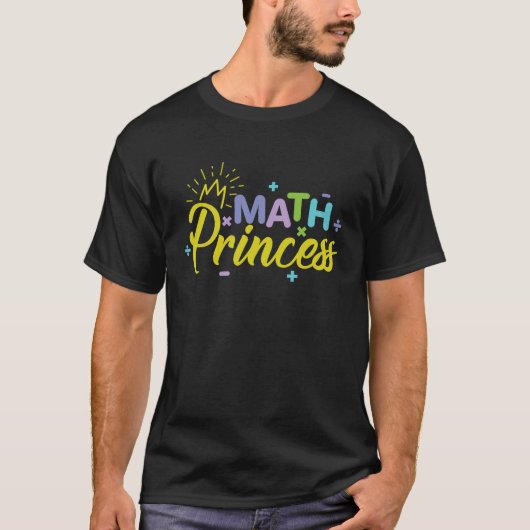数学プリンセス天才ガール頭が切れる子 Tシャツ (正面)