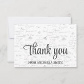 数学モダン式のスクリプトの卒業 サンキューカード (正面)