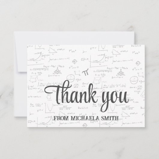 数学モダン式の卒業 サンキューカード (正面)