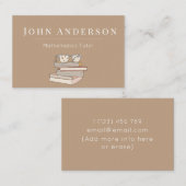 数学モダン教師先生ブックスメガネおもしろい 名刺 (正面/裏面)