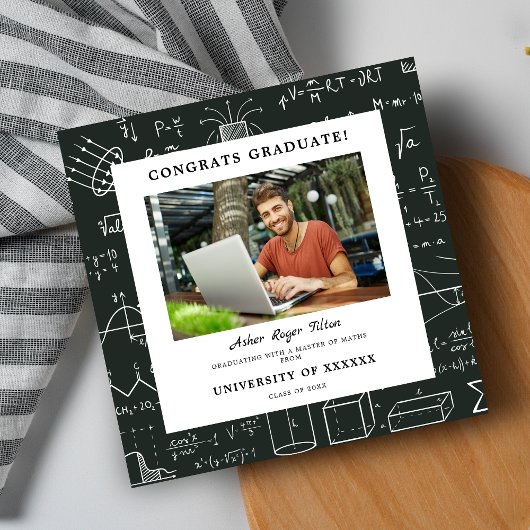 数学モダン背景要素卒業 招待状