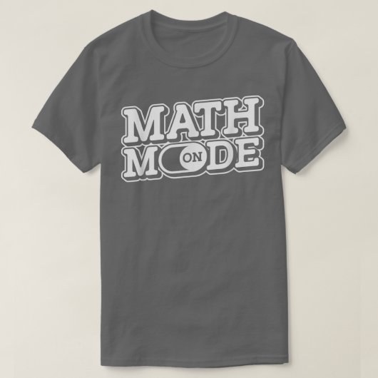 数学モードオン – 数学おもしろい科学先生M Tシャツ (デザイン正面)