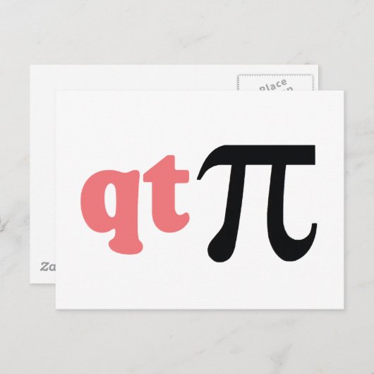 数学ユーモア – かわいいティーPi ポストカード (正面/裏面)