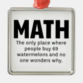 数学ユーモア メタルオーナメント (正面)