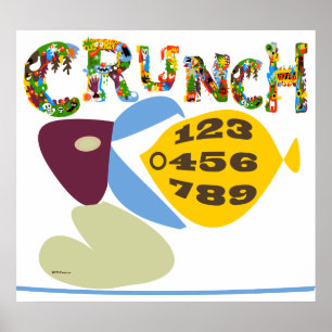 数学ユーモア'crunch numbers'イラストレーションプリント ポスター