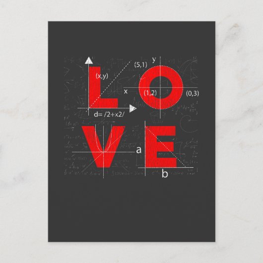 数学ラブ数学者先生学生科学 ポストカード (正面)