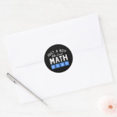 数学代数が大好きな少年 面白い数学 ラウンドシール (封筒)