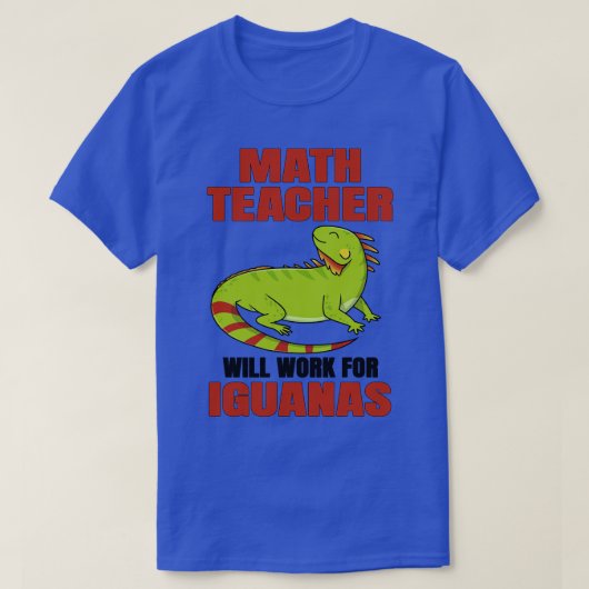 数学先生がイグアナで活躍 Tシャツ (デザイン正面)