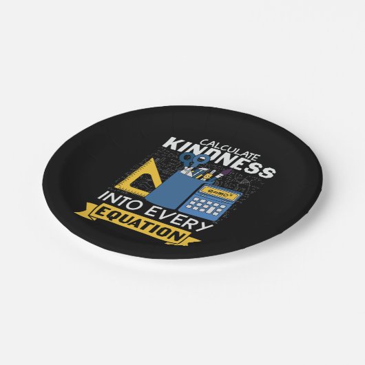 数学先生が親切を計算 ペーパープレート (アングル)