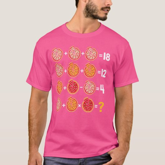 数学先生のユーモアオーダーPizの操作スライス Tシャツ (正面)