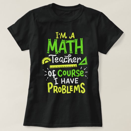 数学先生の授業の問題おもしろい Tシャツ (デザイン正面)