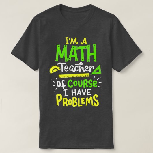数学先生の授業の問題おもしろい Tシャツ (デザイン正面)