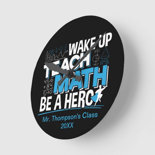 数学先生の教え評価- Be A Hero ラウンド壁時計 (傾斜)