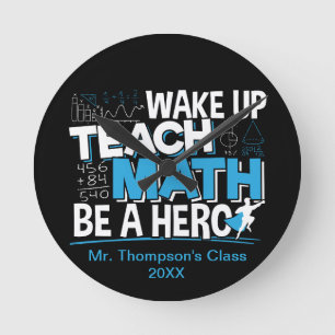 数学先生の教え評価- Be A Hero ラウンド壁時計