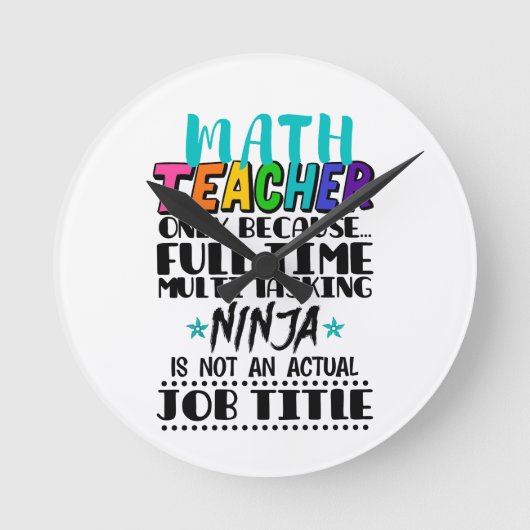 数学先生はフルタイムのタスク数々の処理のみ ラウンド壁時計 (正面)