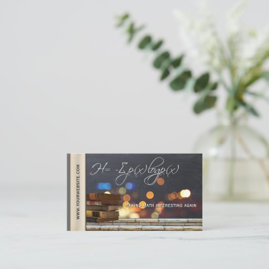 数学先生または家庭教師アポイントメント名刺 予約カード (スタンド正面)