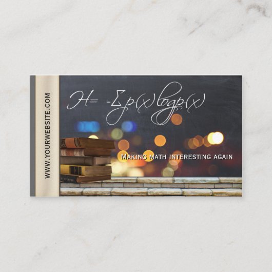 数学先生または家庭教師アポイントメント名刺 予約カード (正面)