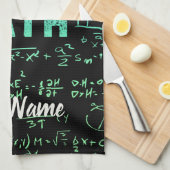 数学先生または数学教授と学生 キッチンタオル (四つ折り)