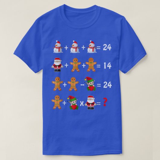 数学先生クリスマスの操作順クイズ Tシャツ (デザイン正面)