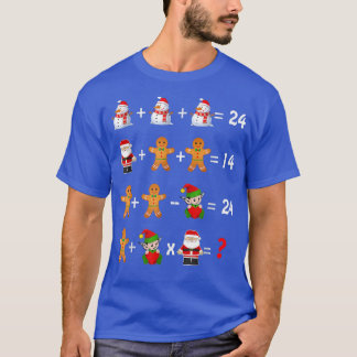 数学先生クリスマスの操作順クイズ Tシャツ