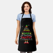 数学先生クリスマスシャツ小妖精や小人クリスマス応援 エプロン (着用した状態)