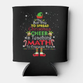 数学先生クリスマスシャツ小妖精や小人クリスマス応援 缶クーラー (正面)