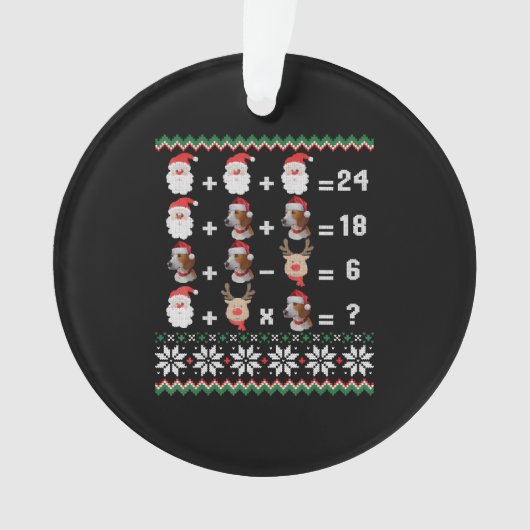 数学先生クリスマスハリアー オーナメント (正面)