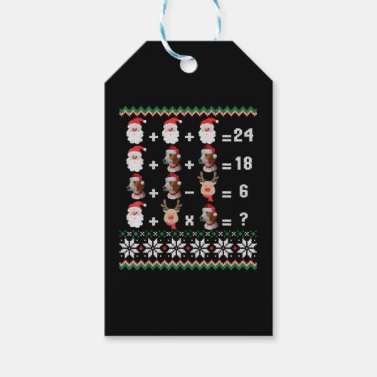数学先生クリスマスハリアー ギフトタグ (正面)