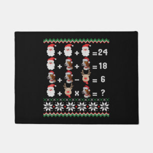数学先生クリスマスハリアー ドアマット