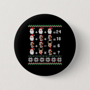 数学先生クリスマスハリアー 缶バッジ