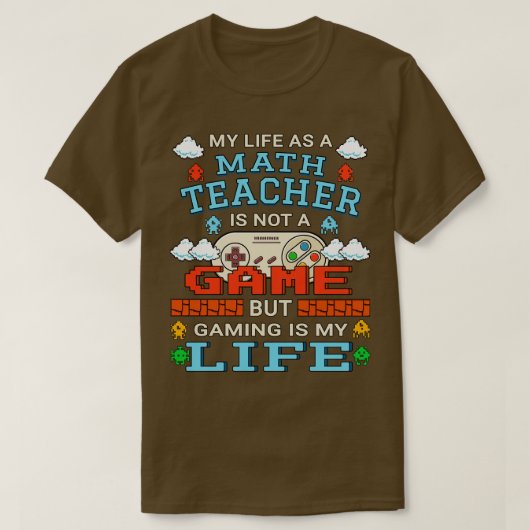 数学先生ゲームデザイン引用文アートワーク Tシャツ (デザイン正面)