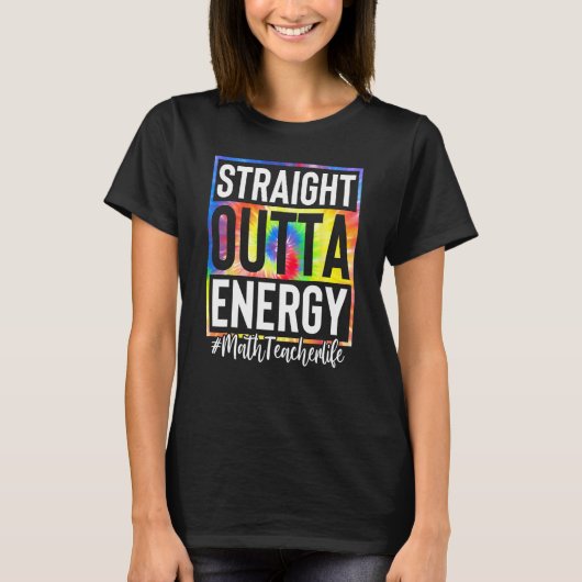 数学先生ストレートアウトタエネルギー数学先生Li Tシャツ (正面)