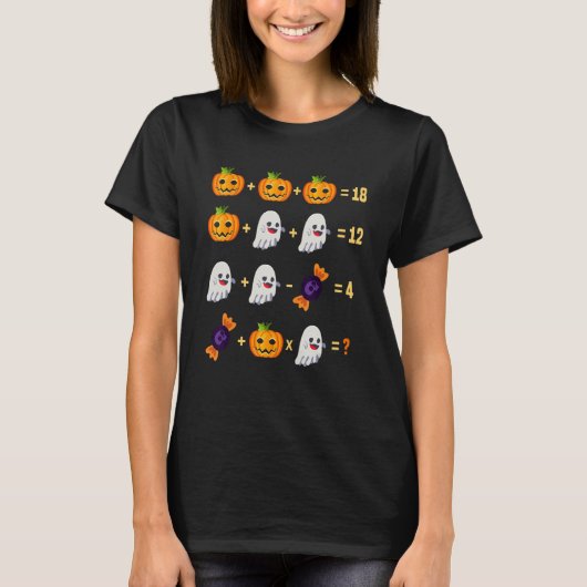 数学先生ハロウィーン操作クイズ仮装ティー Tシャツ (正面)