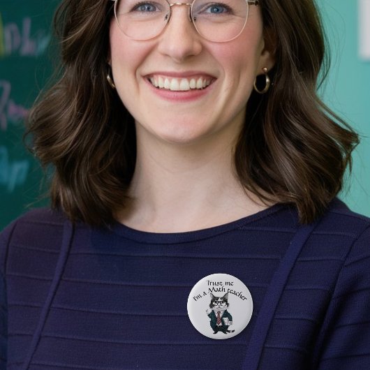 数学先生バッジ私に数学教授を信頼する 缶バッジ