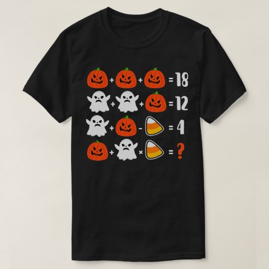 数学先生パズルのハロウィーン Tシャツ (デザイン正面)