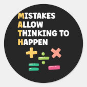 数学先生プリスクール数学者 ラウンドシール (正面)