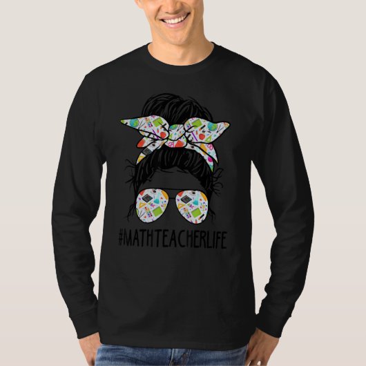 数学先生メッシーバンライフヘア母Teac Tシャツ (正面)